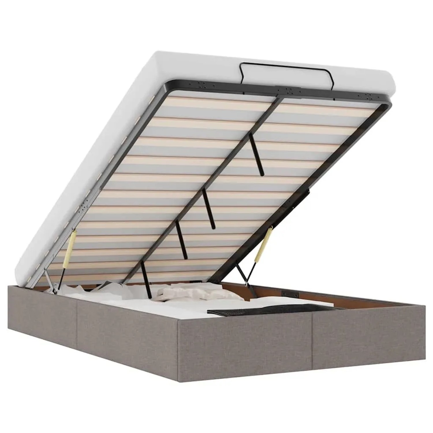 vidaXL Ottoman-Bett ohne Matratze Taupe 120x190 cm Stoff 3310865