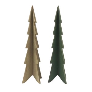 Boltze Aufsteller Teodor, 26cm, aus Holz, in Natur und Grün, Weihnachtsdekoration.