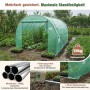 Grünes Sekey Foliengewächshaus 3x2x2m im Garten. Stabil, winterfest, mit Türen, Fenstern, UV-Schutz.
