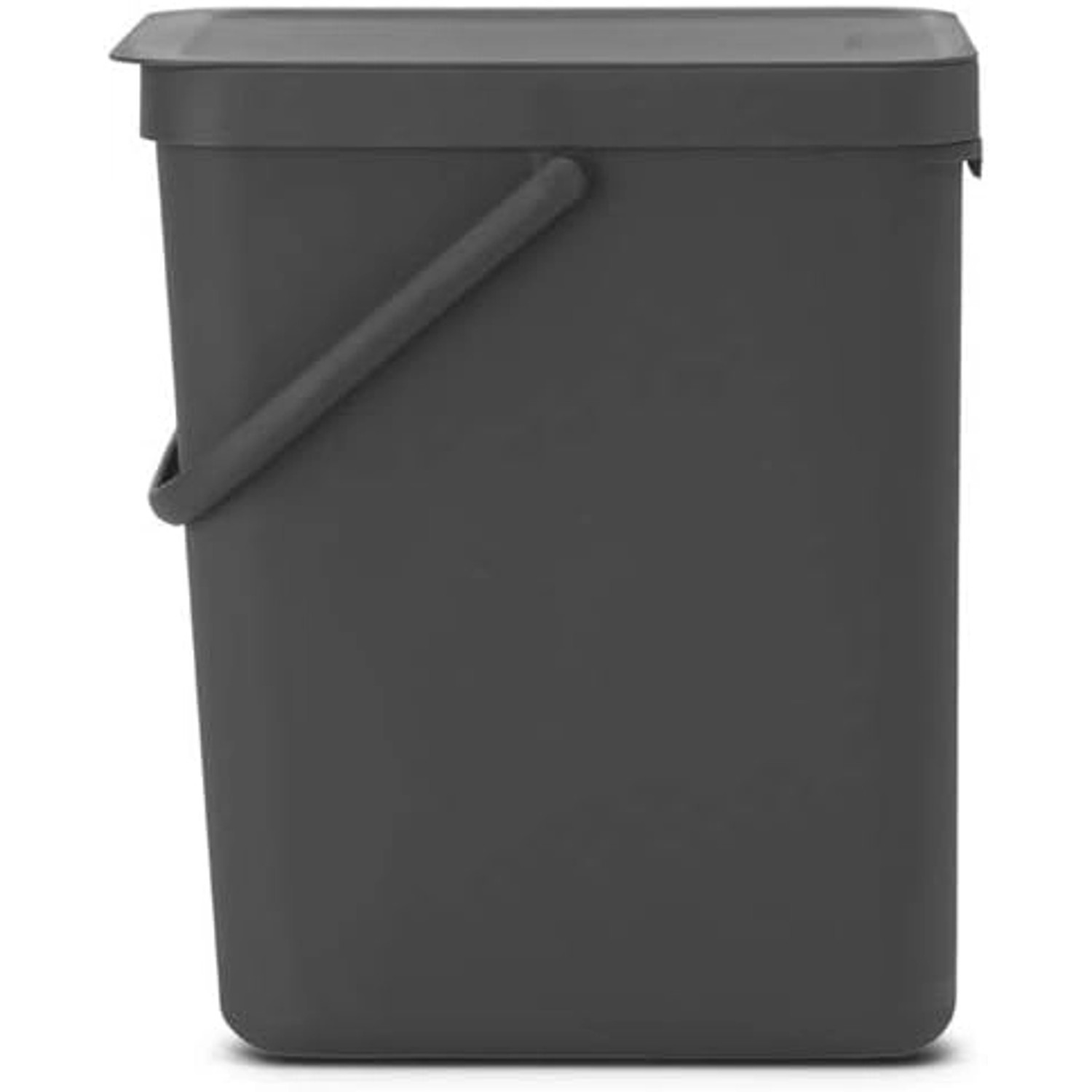 Dunkelgrauer PROREGAL Abfallsammler mit Deckel, 25 Liter, aus Kunststoff.
