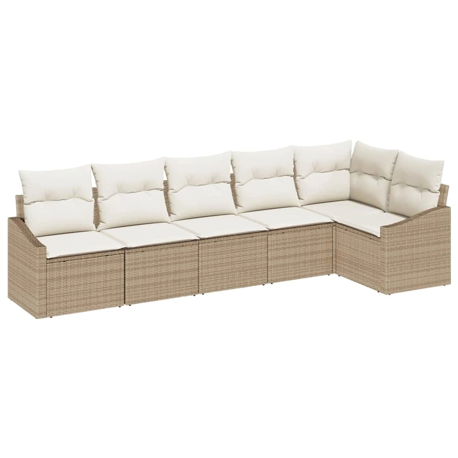 vidaXL Garten-Sofa-Set 6-Tlg Beige Poly Rattan 3346741 günstig online kaufen