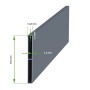 Detailansicht Casanoov Gartentür Vogel 1M: Maße und Profil des Aluminiumrahmens.