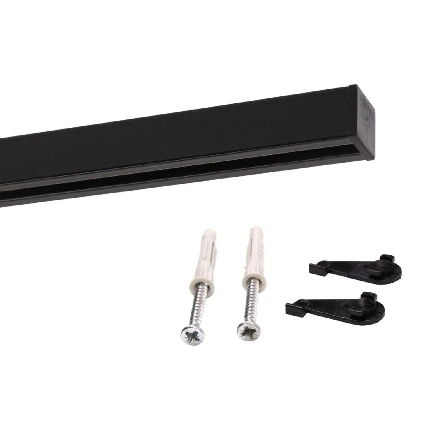Deco-Raum Gardinenschiene nach Maß 1-Lauf Square Schwarz 360cm