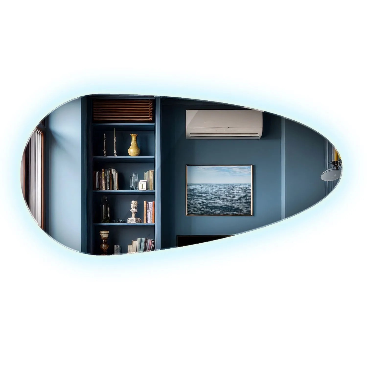 Wallfluent LED Spiegel 35x70 cm Organische Form Mit Neutralweiß 4000K Beleuchtung Für Badezimmer Und Schlafzimmer