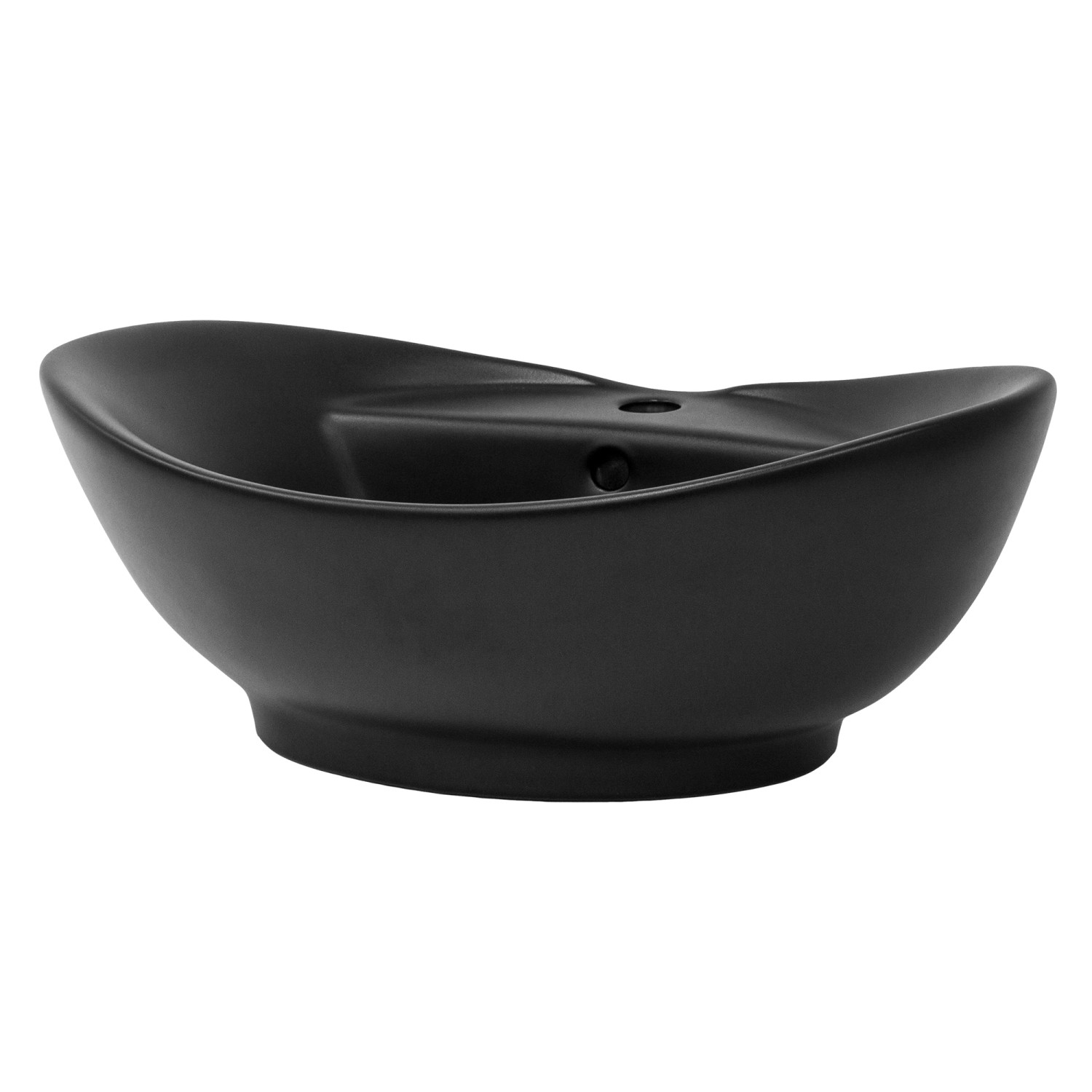 LuxeBath Waschbecken Schwarz Matt 59x39,5x20,5 cm mit Ablaufgarnitur