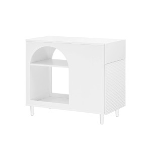 SoBuy Beistelltisch Druckertisch Couchtisch Aktenschrank mit Fächern FBT135-W