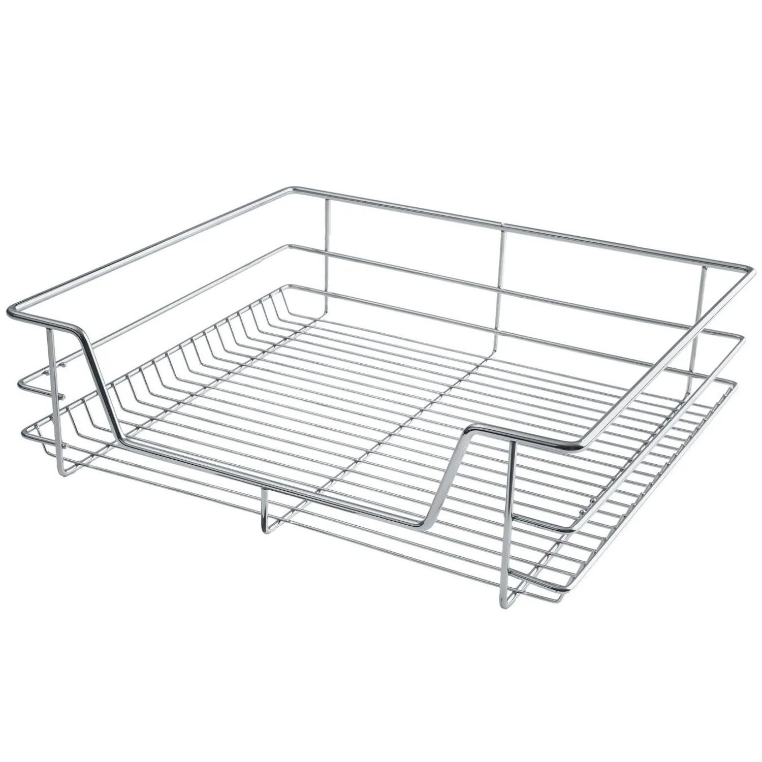Tectake Teleskopschublade  Verchromt Leichtgängig  Mit Vollauszug  44 x 57 x 14 cm Grau