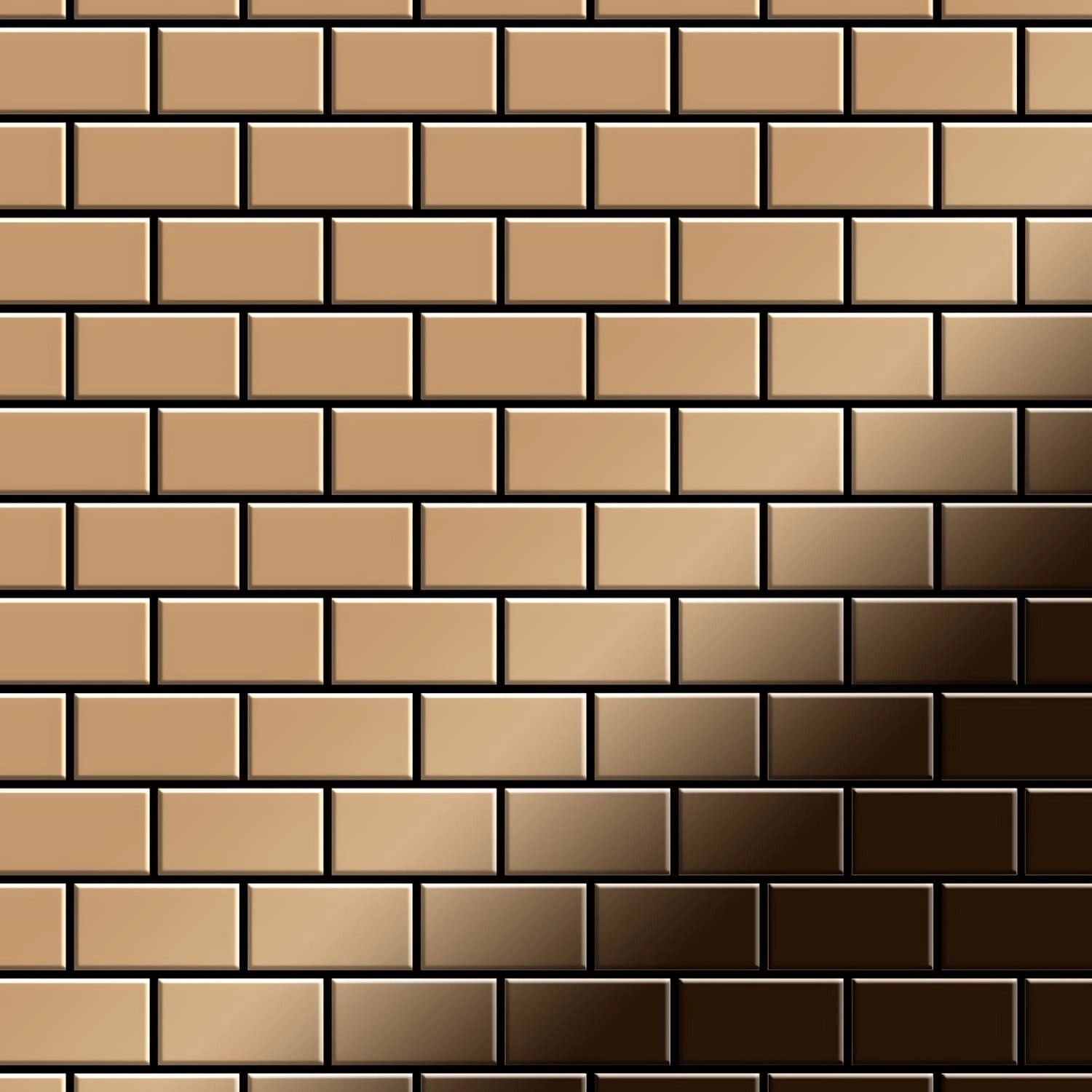 ALLOY Mosaik Fliese Massiv Metall Titan Hochglänzend Kupfer 1,6mm Stark Hou günstig online kaufen
