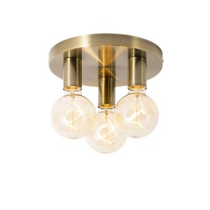 Moderne, runde Deckenleuchte Facil in Bronze mit drei E27-Fassungen für Lampen & Leuchten.