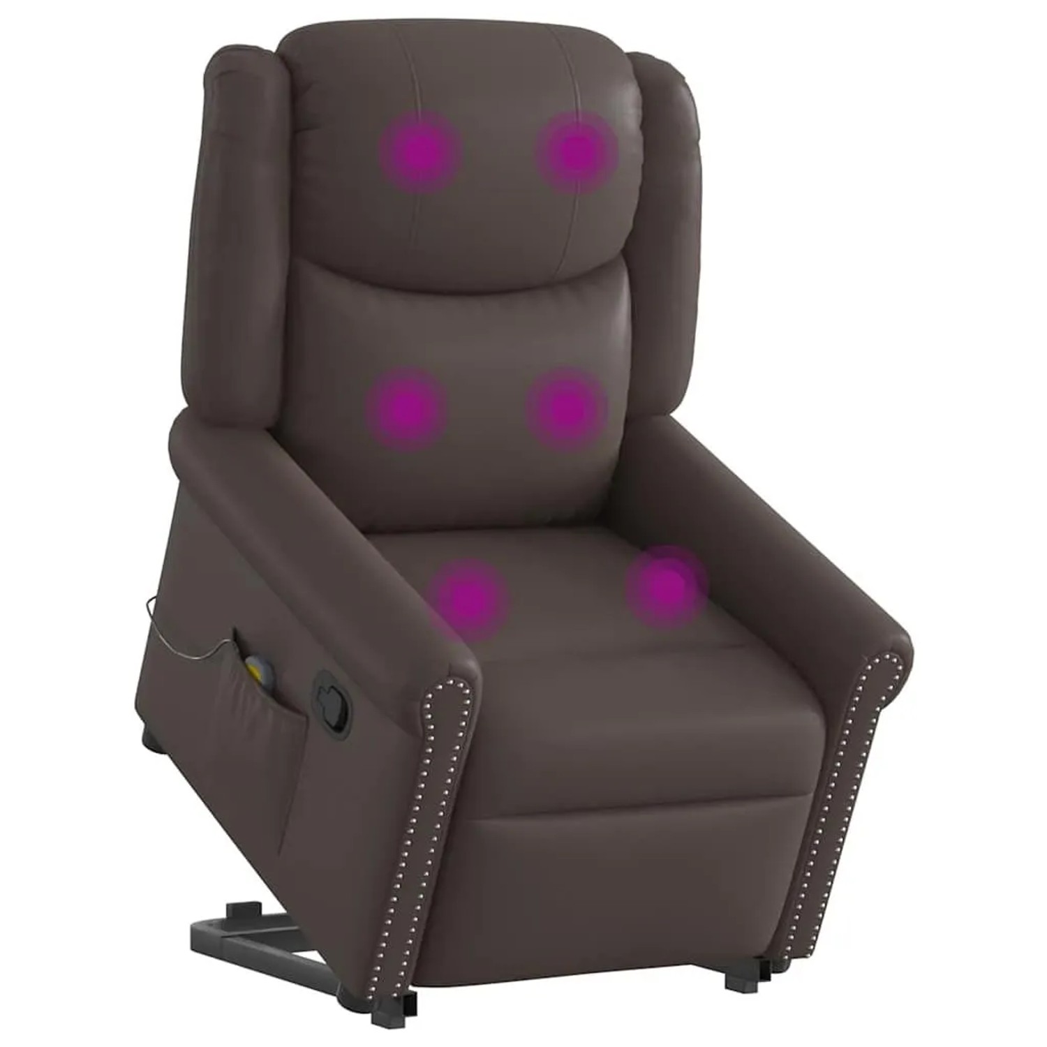 vidaXL Stehsessel Massage Glänzendes Braun Kunstleder 3303421
