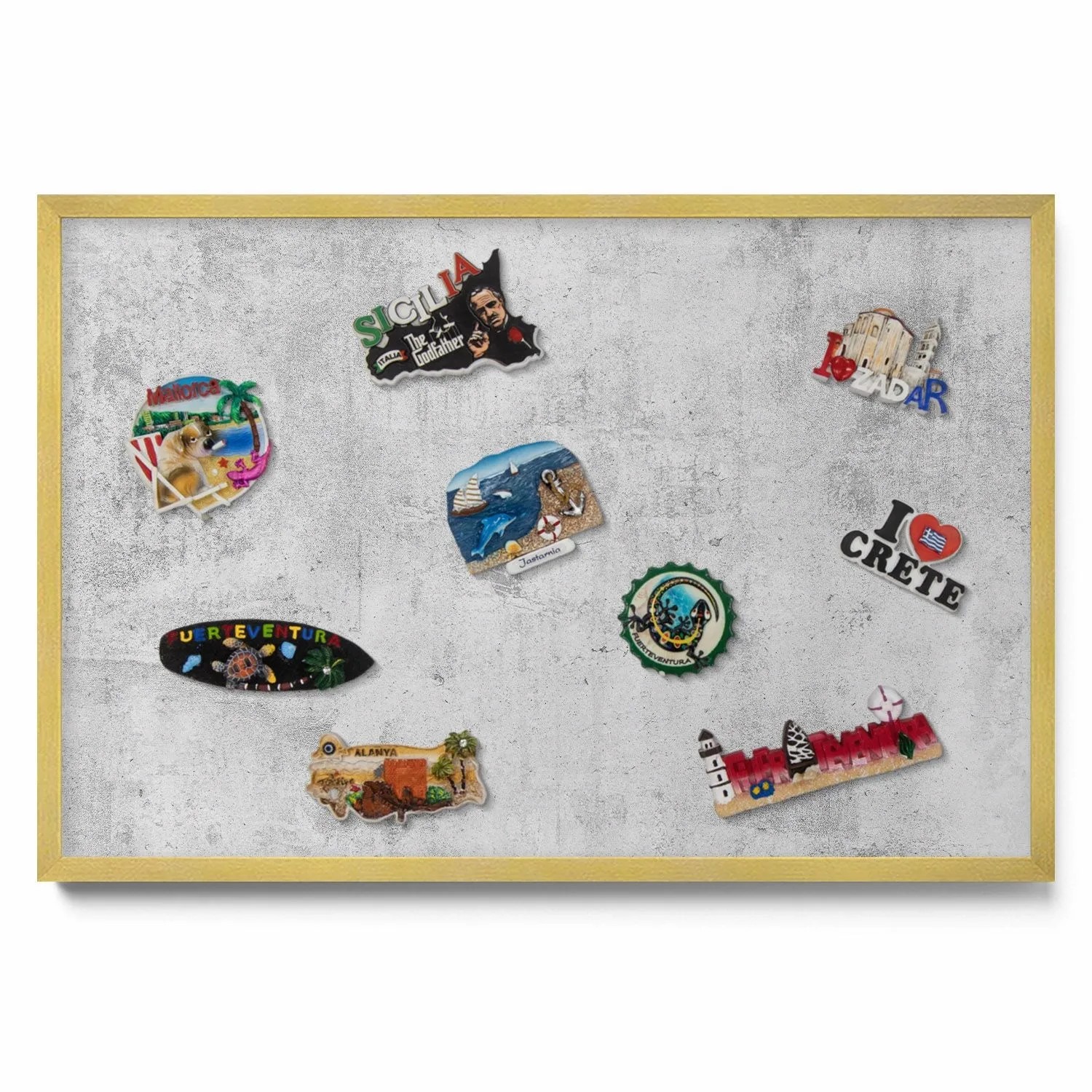 Tulup Magnettafel Magnetboard Gerahmt für Urlaubsmagnete Abgenutzte Betonst günstig online kaufen