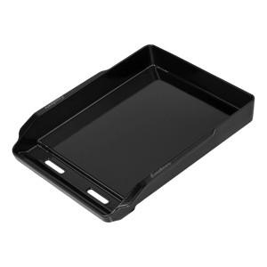 Schwarze Enders Plancha Uniq Pro Grillplatte aus emailliertem Gusseisen mit Fettrinne und Griffen.