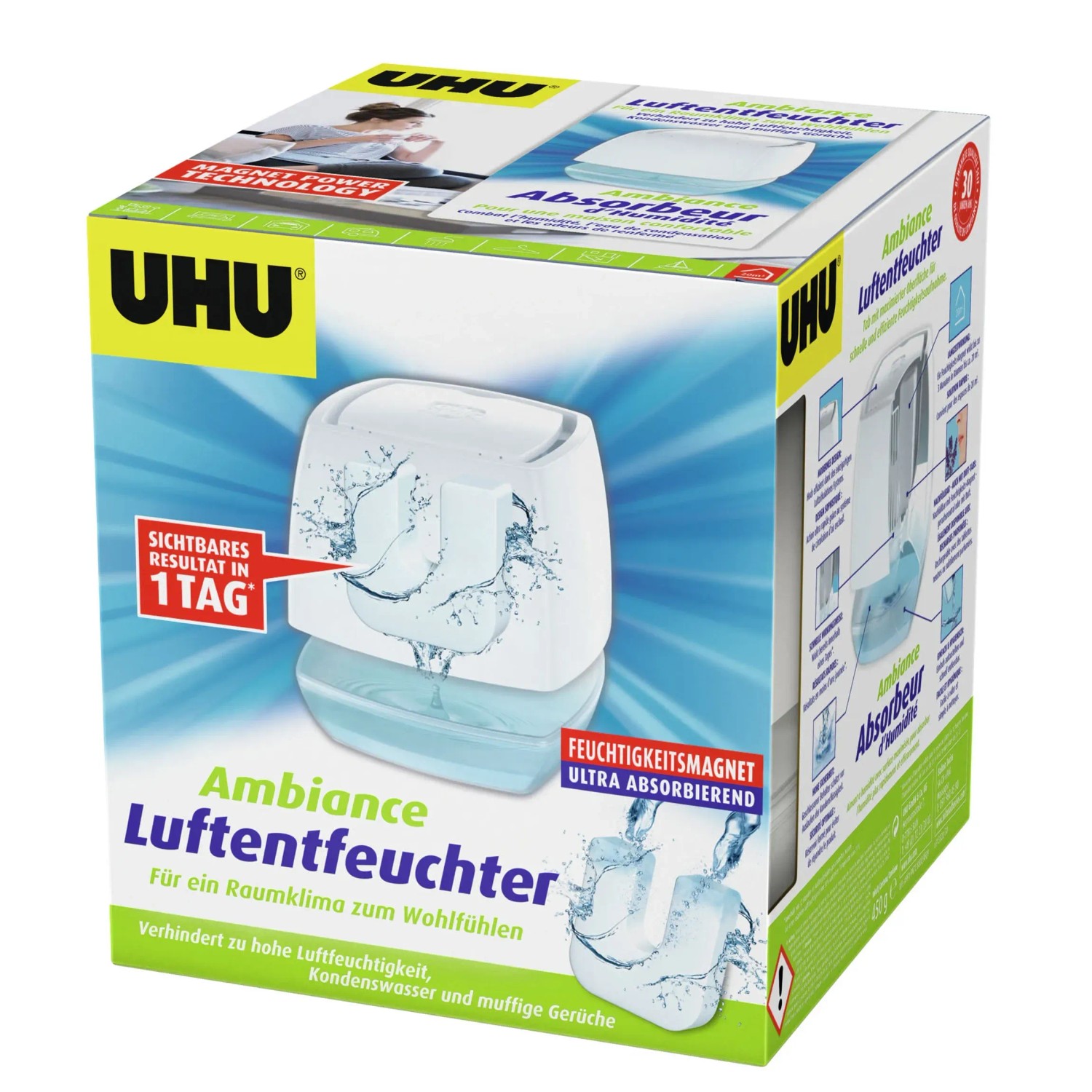 UHU Luftentfeuchter Ambiance, weiße Ausführung, zur Reduzierung der Luftfeuchtigkeit.