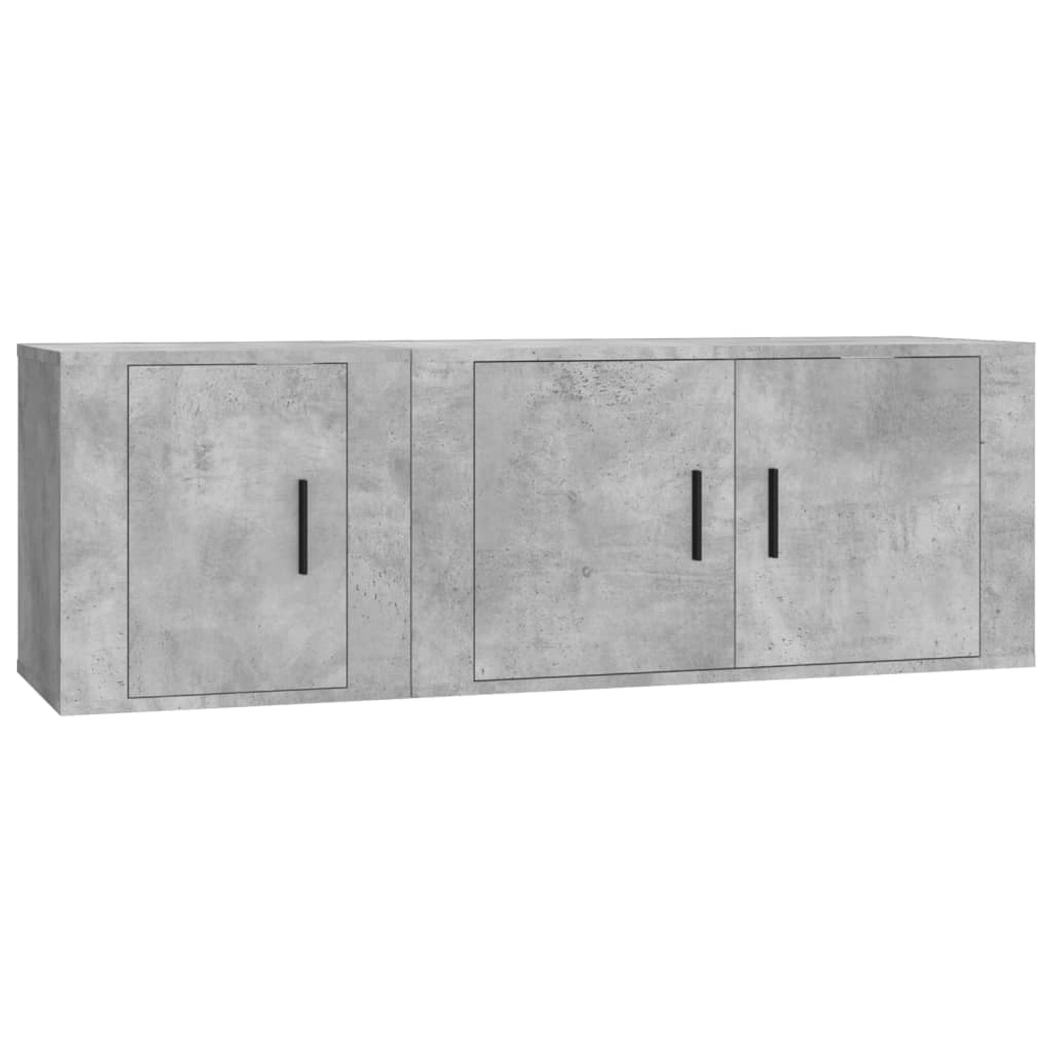 VidaXL 2-tlg. TV-Schrank-Set Betongrau Holzwerkstoff 1