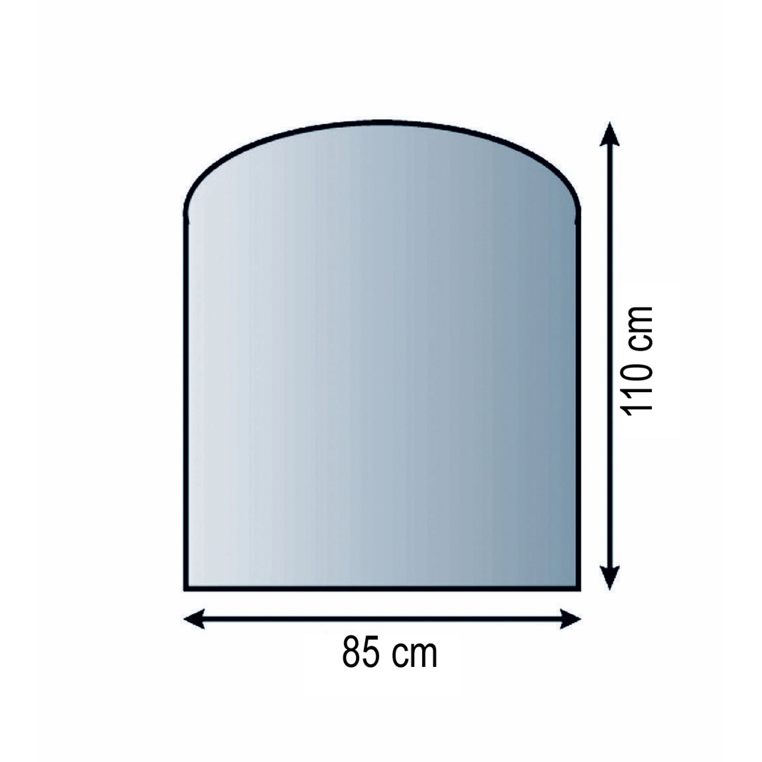 Lienbacher Funkenschutzplatte Glasbodenplatte Segmentbogen 8mm Stärke