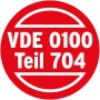 Symbol VDE 0100 Teil 704 für Kabeltrommel, geeignet für erschwerte Baubedingungen.