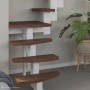Treppen Intercon Raumspartreppe Quadro Mittelholmtreppe 13 Stufen Buche Dunkel Walnuss Massiv Metallfarbe Polar-Weiß Einseitiges Geländer_3