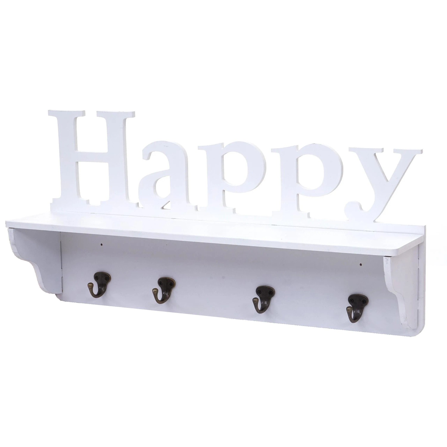 MCW Wandgarderobe D41 Happy 4 Haken Weiß