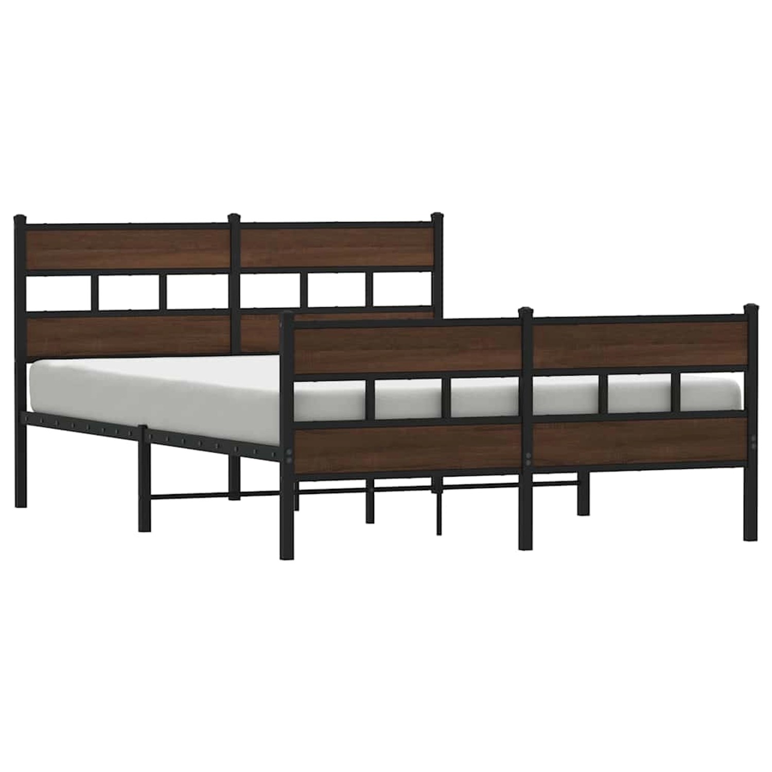 vidaXL Metallbett ohne Matratze Braun Eichen-Optik 160x200 cm 3308477