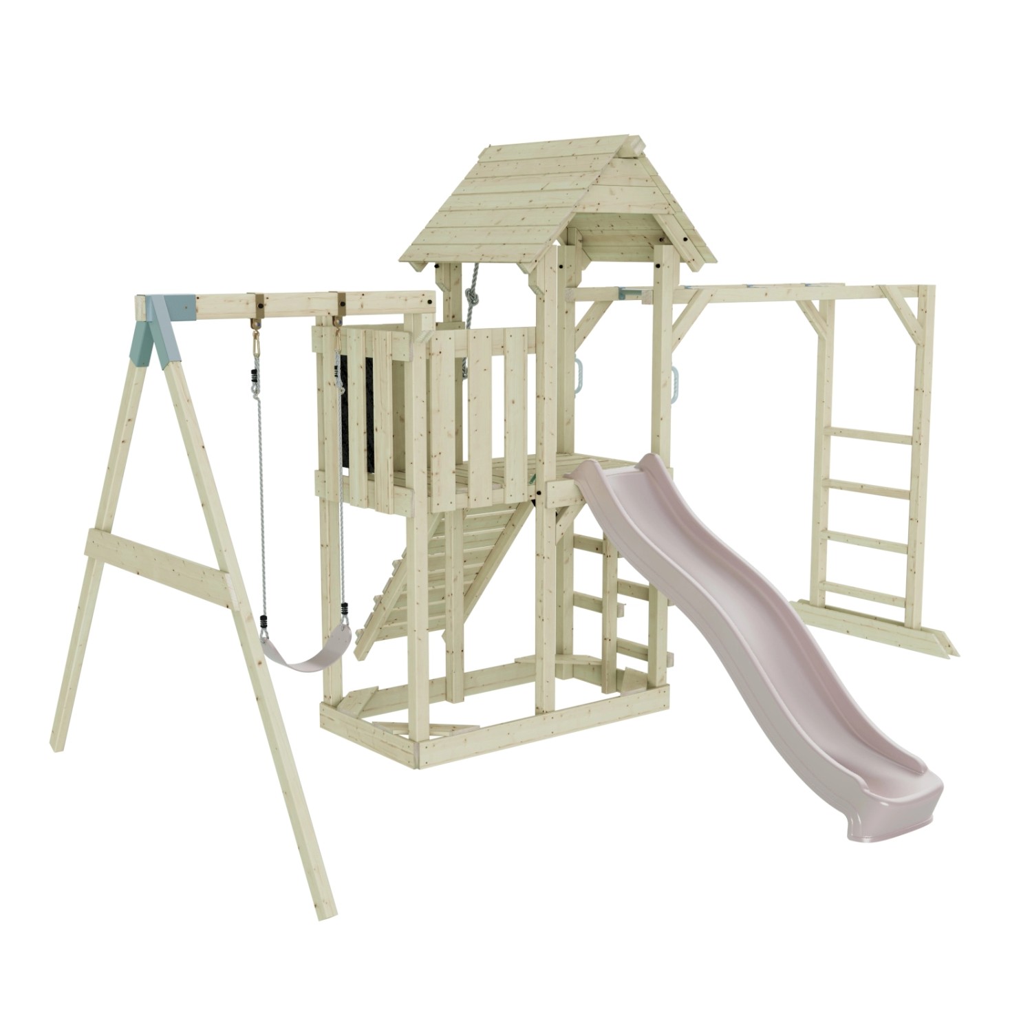 OutdoorToys Spielturm Strömsund mit Kinderschaukel Altrosa günstig online kaufen