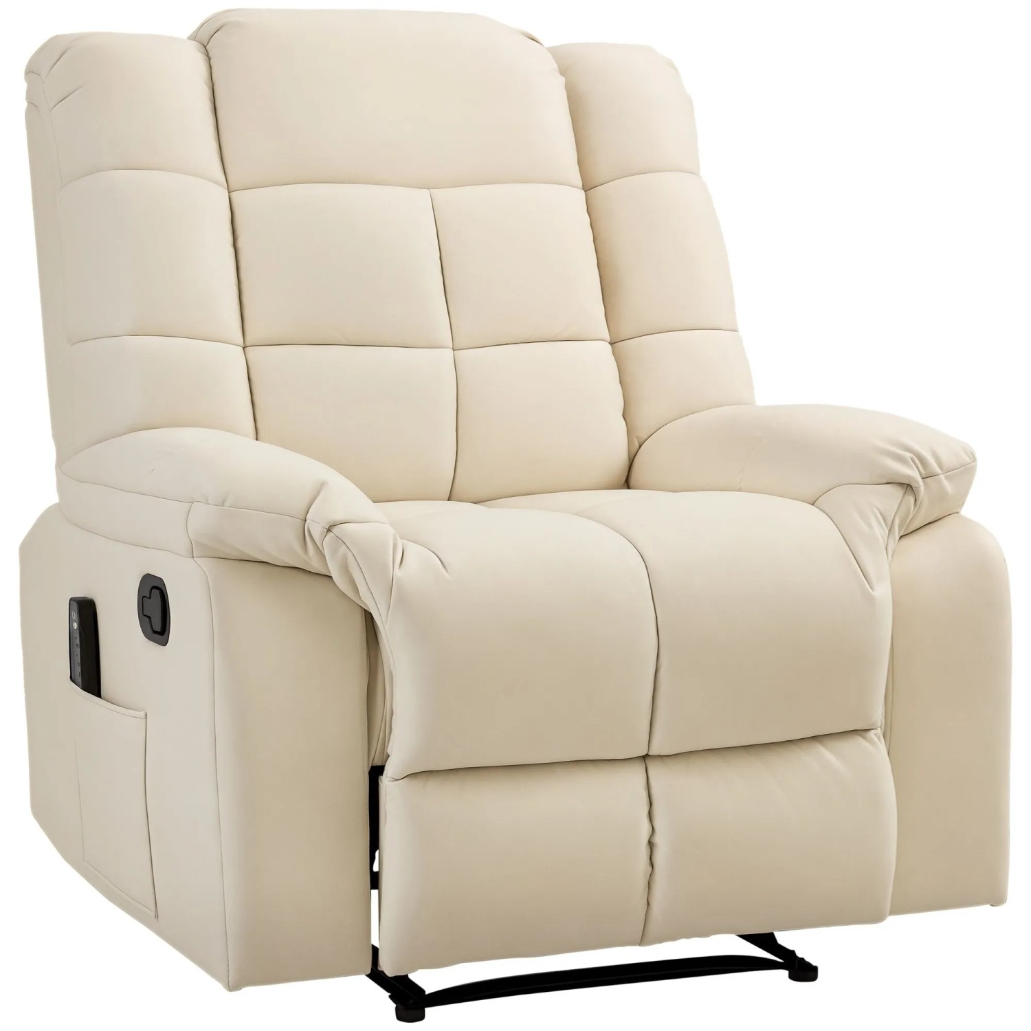 HOMCOM Massagesessel TV Sessel Liegesessel mit Liegefunktion Vibration (Relaxsessel, 1-St., Fernsehsessel), für Wohnbereich, Cremeweiß