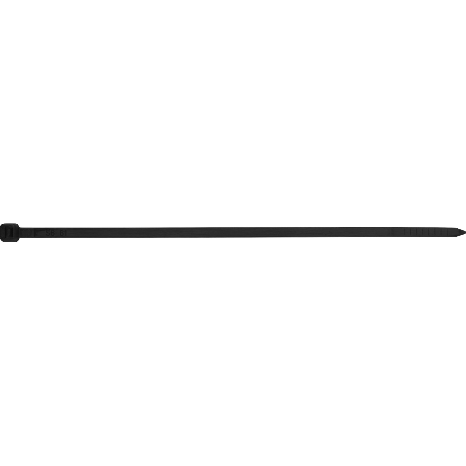 Schwarzer Kabelbinder, 150 mm lang, aus dem 75-teiligen Kabelbinder-Set.