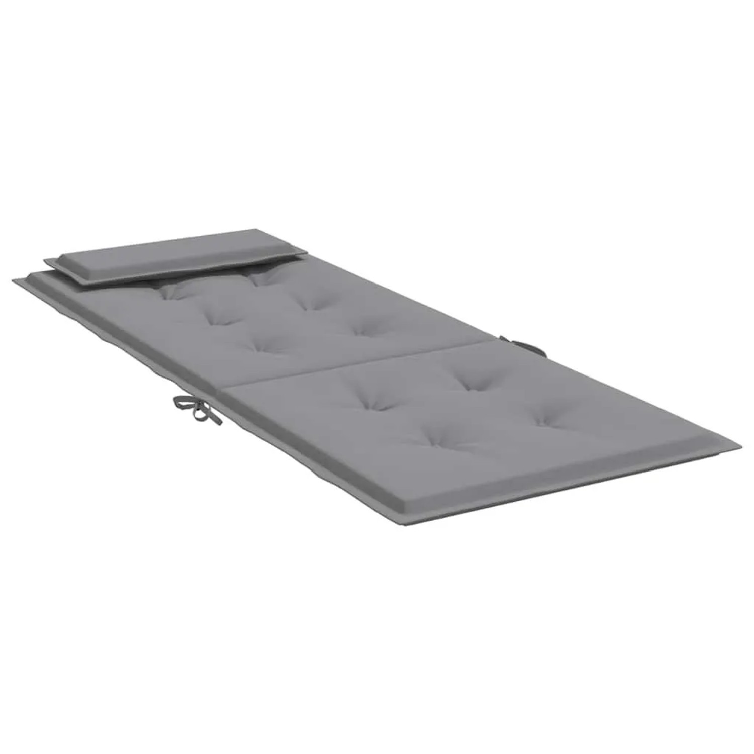 Graue Hochlehner-Auflage aus Oxford-Gewebe mit Kopfpolster, für Gartenstuhlauflagen, 6er-Set.