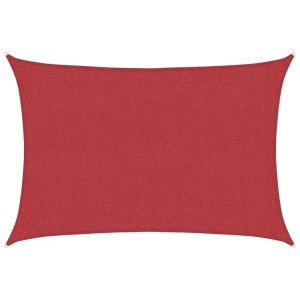 Rotes, rechteckiges Sonnensegel aus HDPE, 2x2,5m, mit Befestigungsösen. Sonnenschutz für Garten & Terrasse.