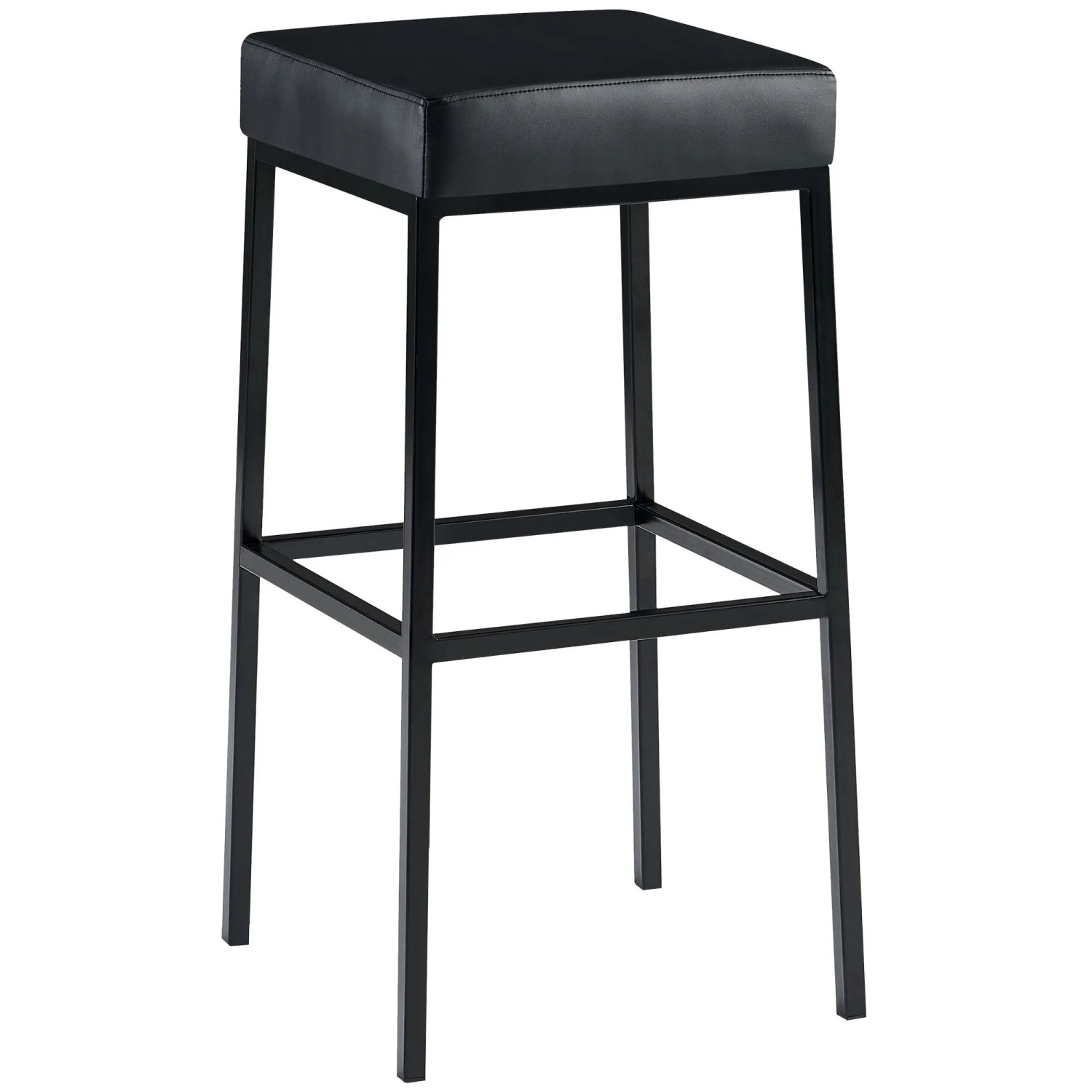 DELUKE Barhocker BIDAN Kunstleder Schwarz 37x37x78cm Barstuhl Mit Lehne Tresenhocker Tresenstuhl