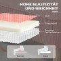 Detailaufnahme: Polsterung des rosa HOMCOM Sofas, bestehend aus Stoff, Schaumstoff und Taschenfederkern.