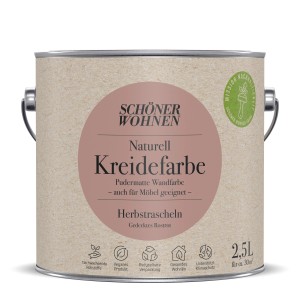 Dose Schöner Wohnen Naturell Kreidefarbe Herbstrascheln, pudermatte Wandfarbe in gedecktem Rostrot, 2,5 l.