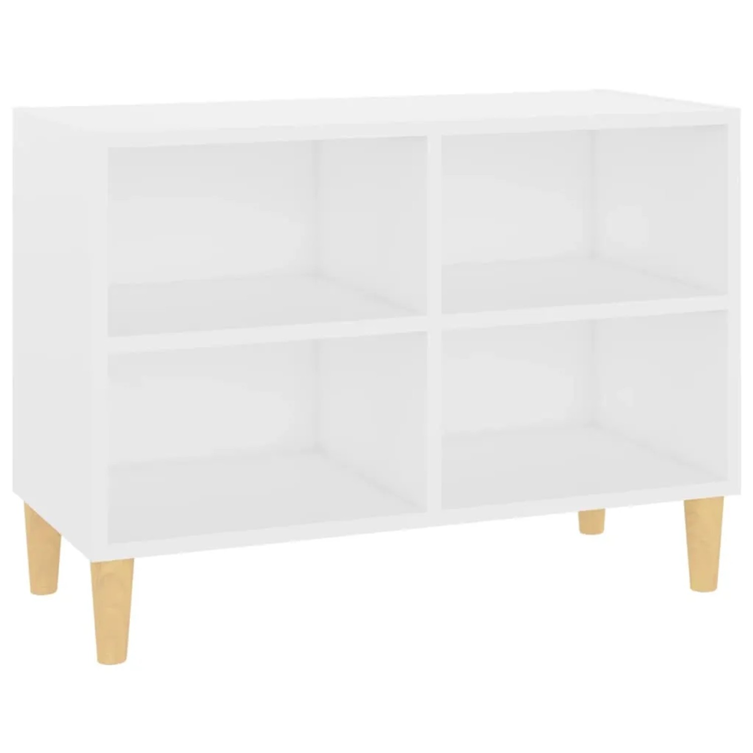 vidaXL TV-Schrank mit Massivholz-Beinen Weiß 69,5x30x50 cm 805923