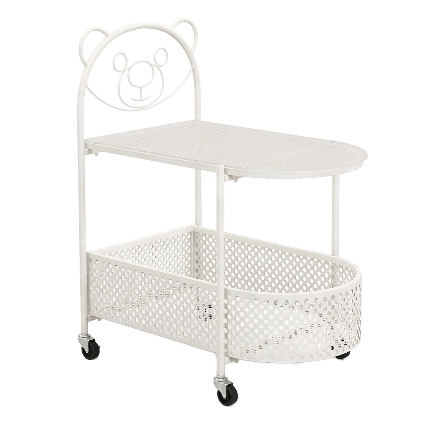 Costway Beistelltisch Glas mit Rollen 2-Stufiger Glastisch Modern Weiß günstig online kaufen