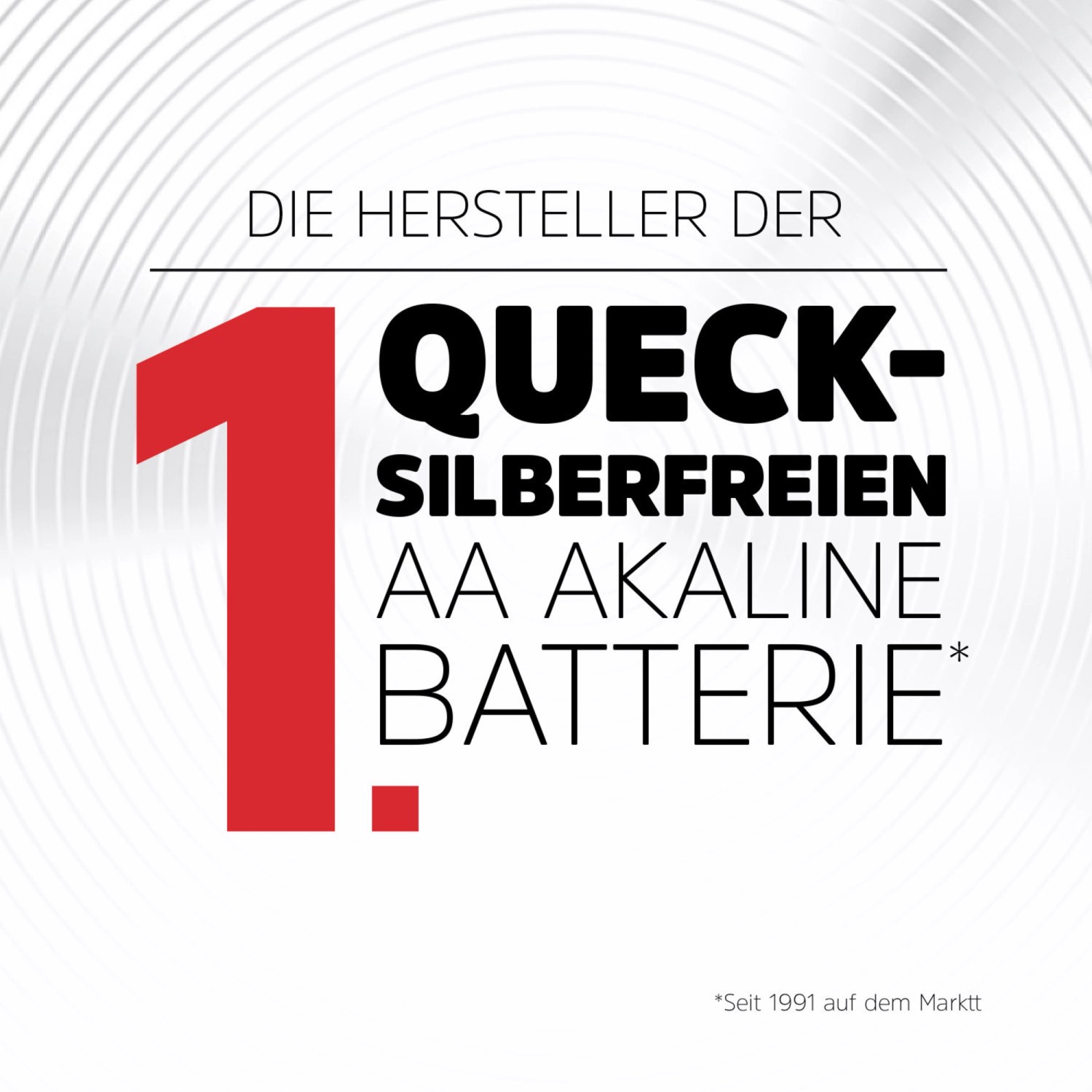 Energizer: Hersteller quecksilberfreier AA Alkaline Batterien seit 1991.