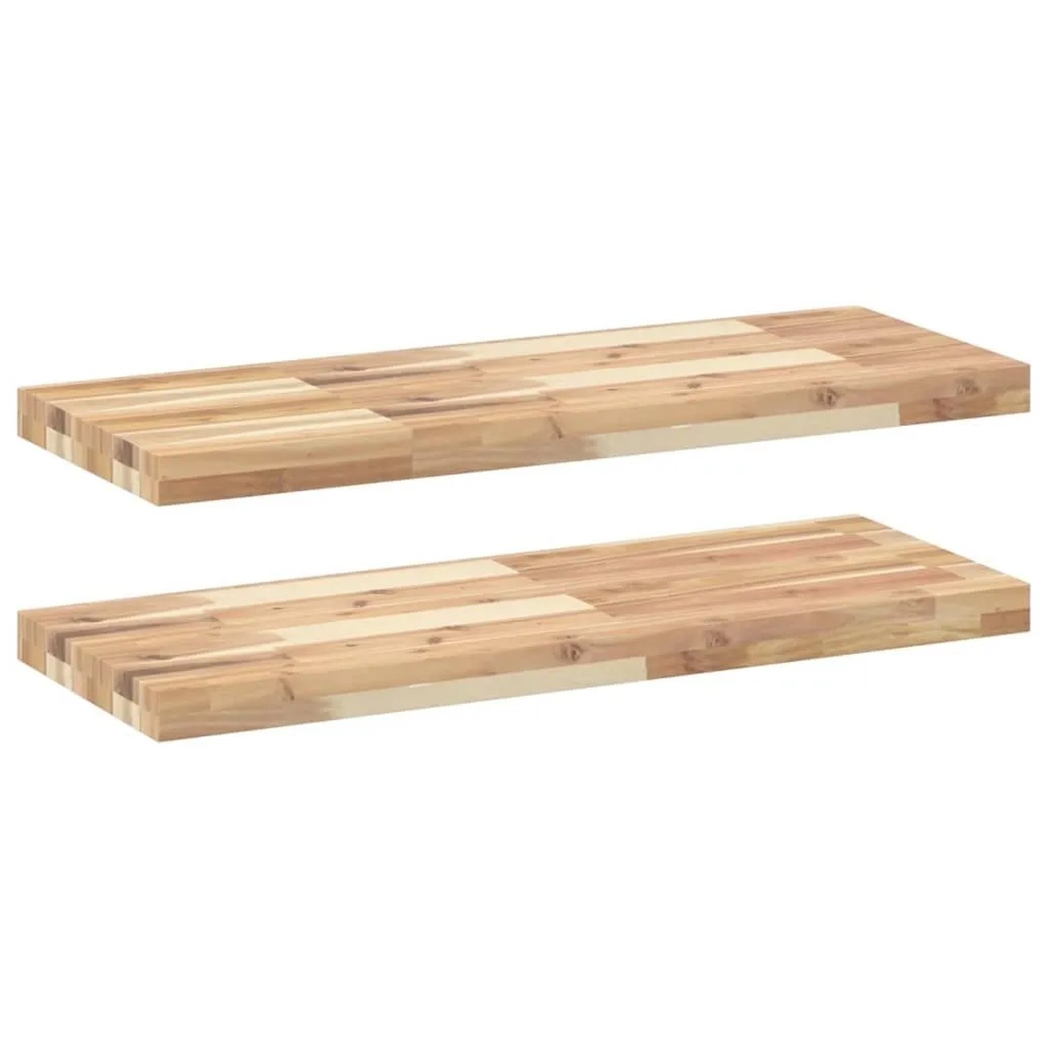 vidaXL Schweberegale 2 Stk 80x30x4 cm Massivholz Akazie Unbehandelt 3279452