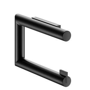 Keuco Reva Black Selection Toilettenpapierhalter, schwarz-matt, offener Bügel.