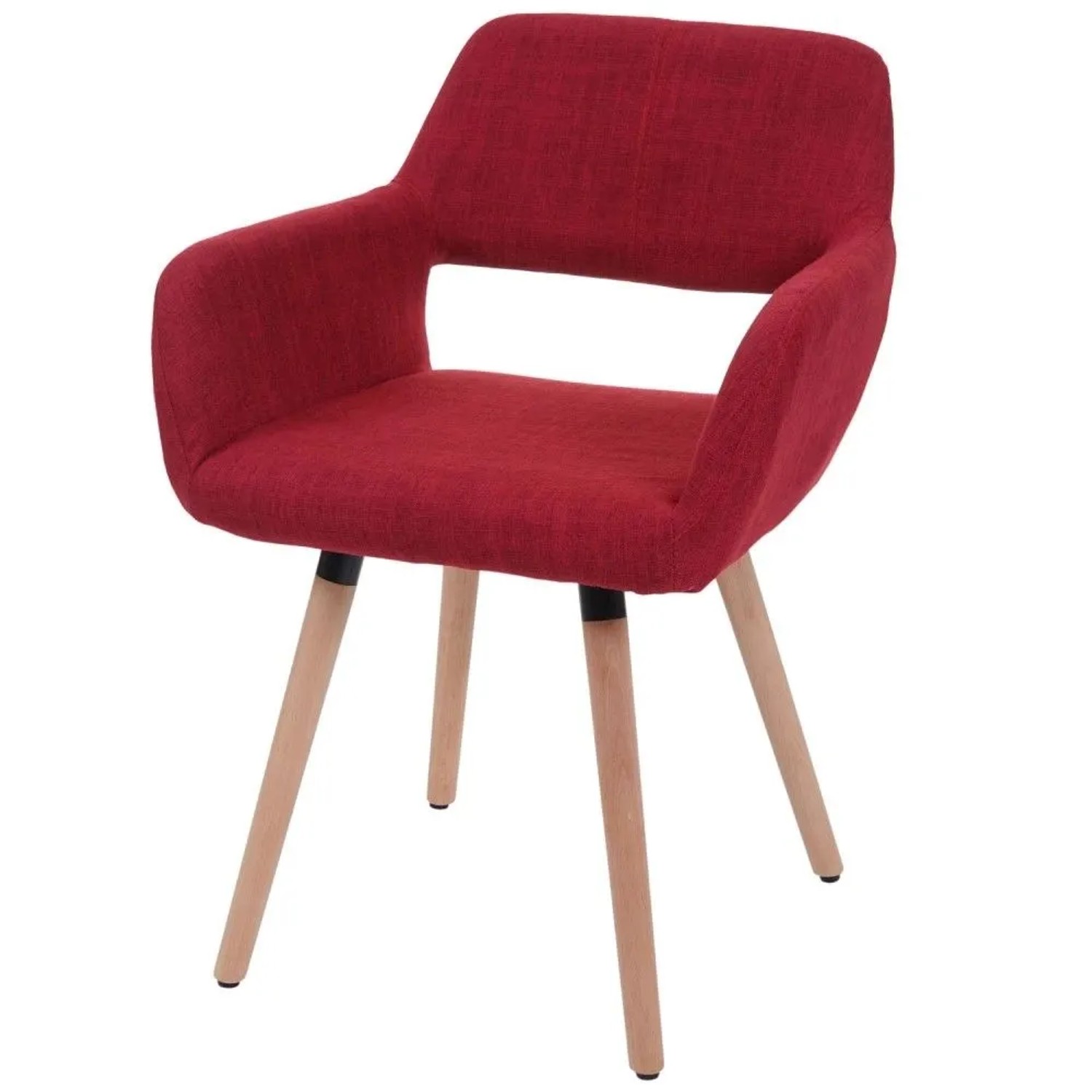 MCW Esszimmerstuhl A50 II Textil Purpurrot Helle Beine