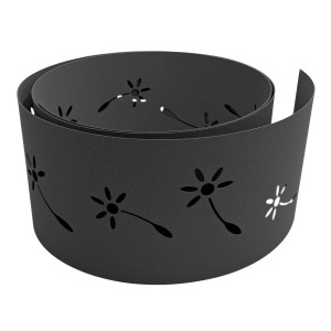 zaunzu Sichtschutz Premium Dekor Pusteblume Lasermuster Anthrazit 2,55m