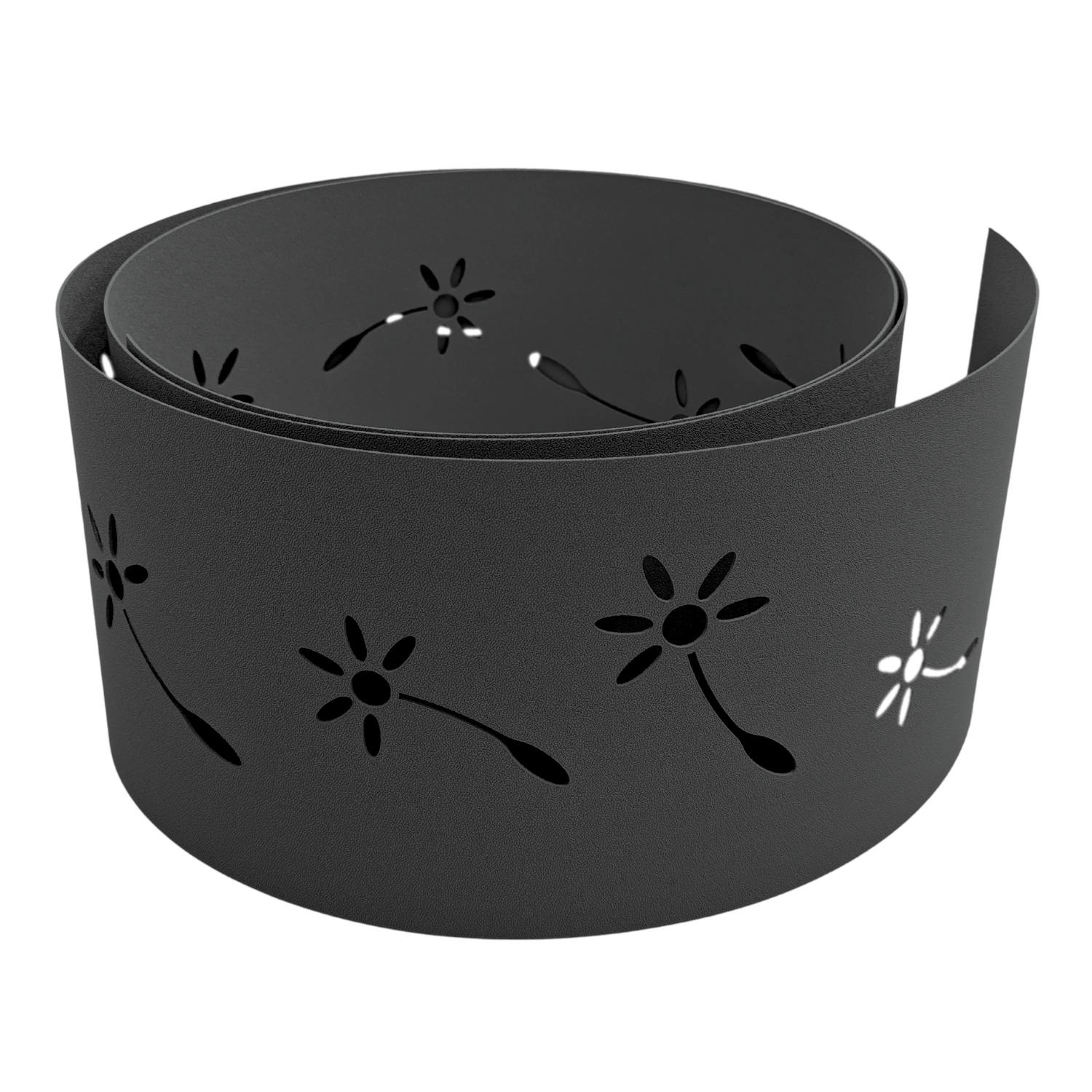 Thumbnail - zaunzu Sichtschutz Premium Dekor Pusteblume Lasermuster Anthrazit 2,55m