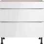 Weißer Optifit Unterschrank Arvid986 mit 2 Auszügen, 90x87x58,4 cm, für die Küche.