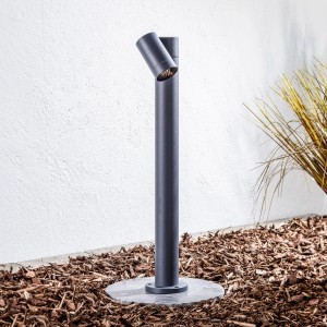 Moderne schwarze PRIOS Außenleuchte Tulimar aus Aluminium, 60 cm hoch.