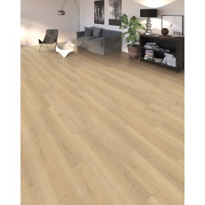 Heller Living by Haro Laminatboden Eiche Flavia Puro im Wohnraum verlegt.