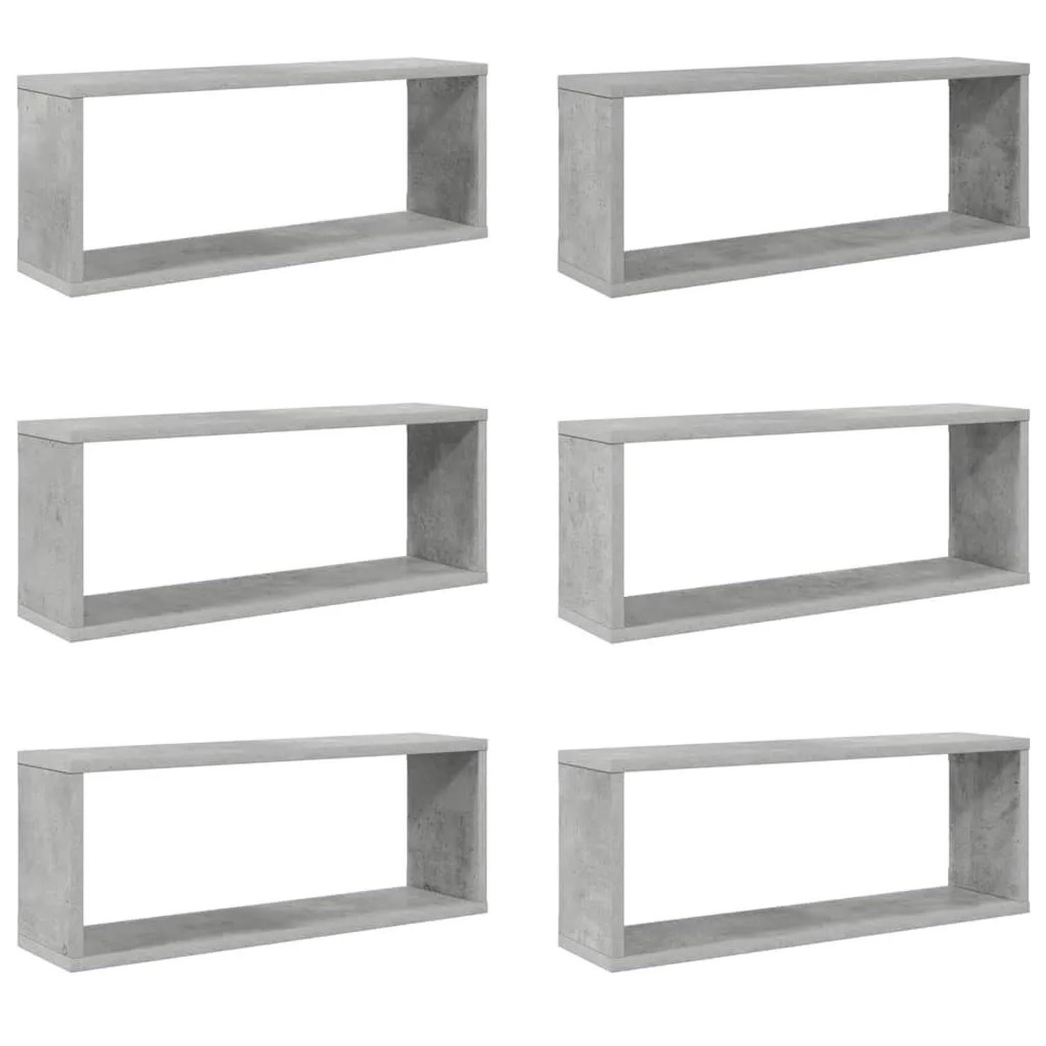 vidaXL Würfelregale 6 Stk Betongrau 60x15x23 cm Holzwerkstoff 807147