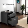 Tectake Rollcontainer Vagur Mit 2 Schubladen Für Dokumente Im A4 Format Abschließbar  Inkl  Ersatzschlüsseln  46 x 40 x 54 50 cm Schwarz_8