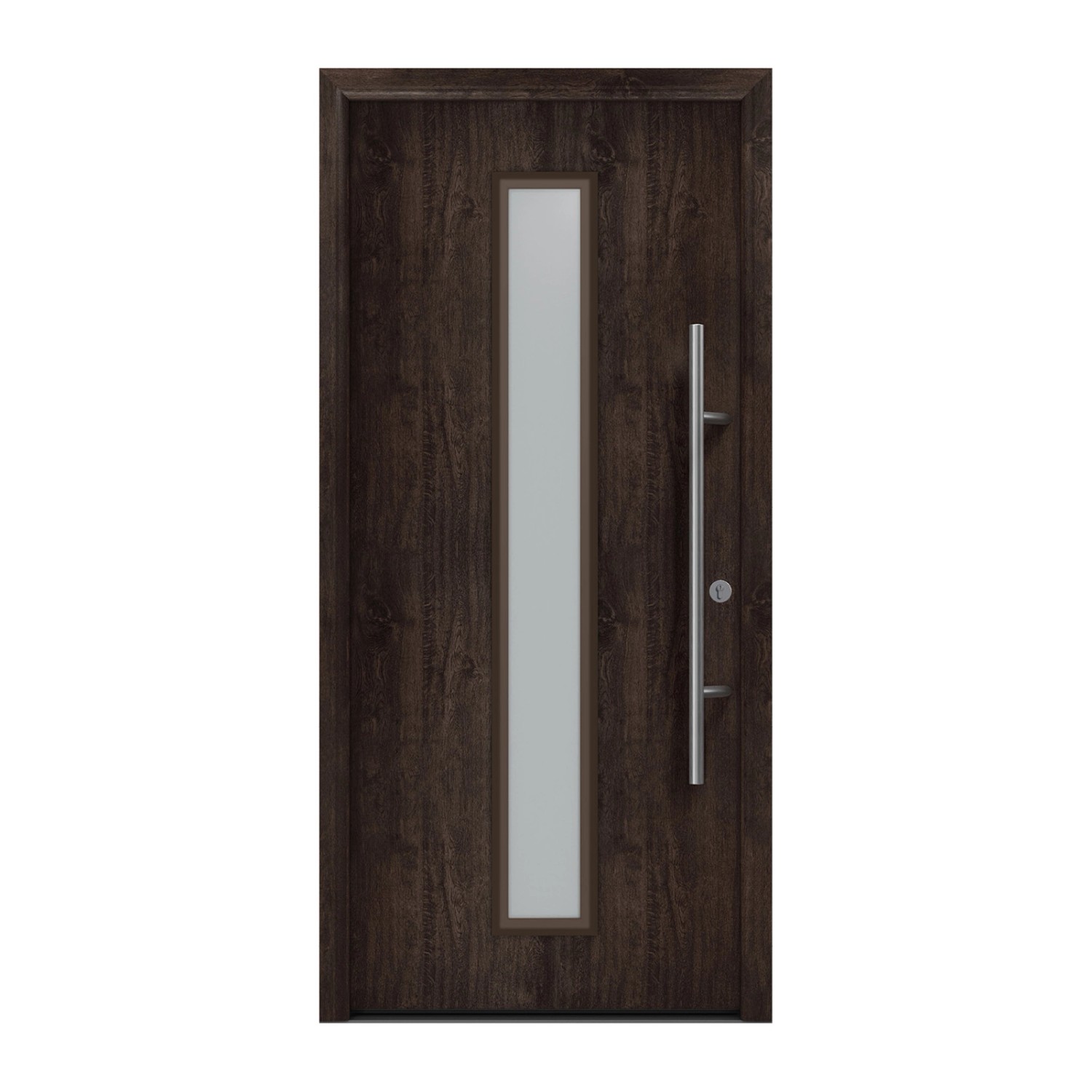 EcoStar Haustür Isopro Secur IPS 020S Eiche Dunkel 110 cm x 210 cm DIN R günstig online kaufen