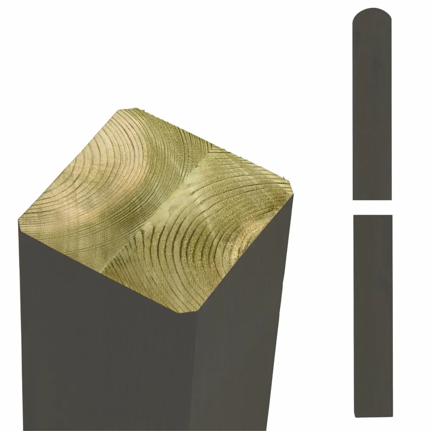 Zaunpfosten Leimholz Kiefer Umbragrau 9 cm x 9 cm x 238 cm