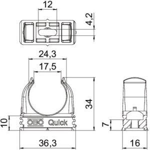 OBO Bettermann Quick-Schelle Rohr-Klemmschelle M25 100 Stück Weiss