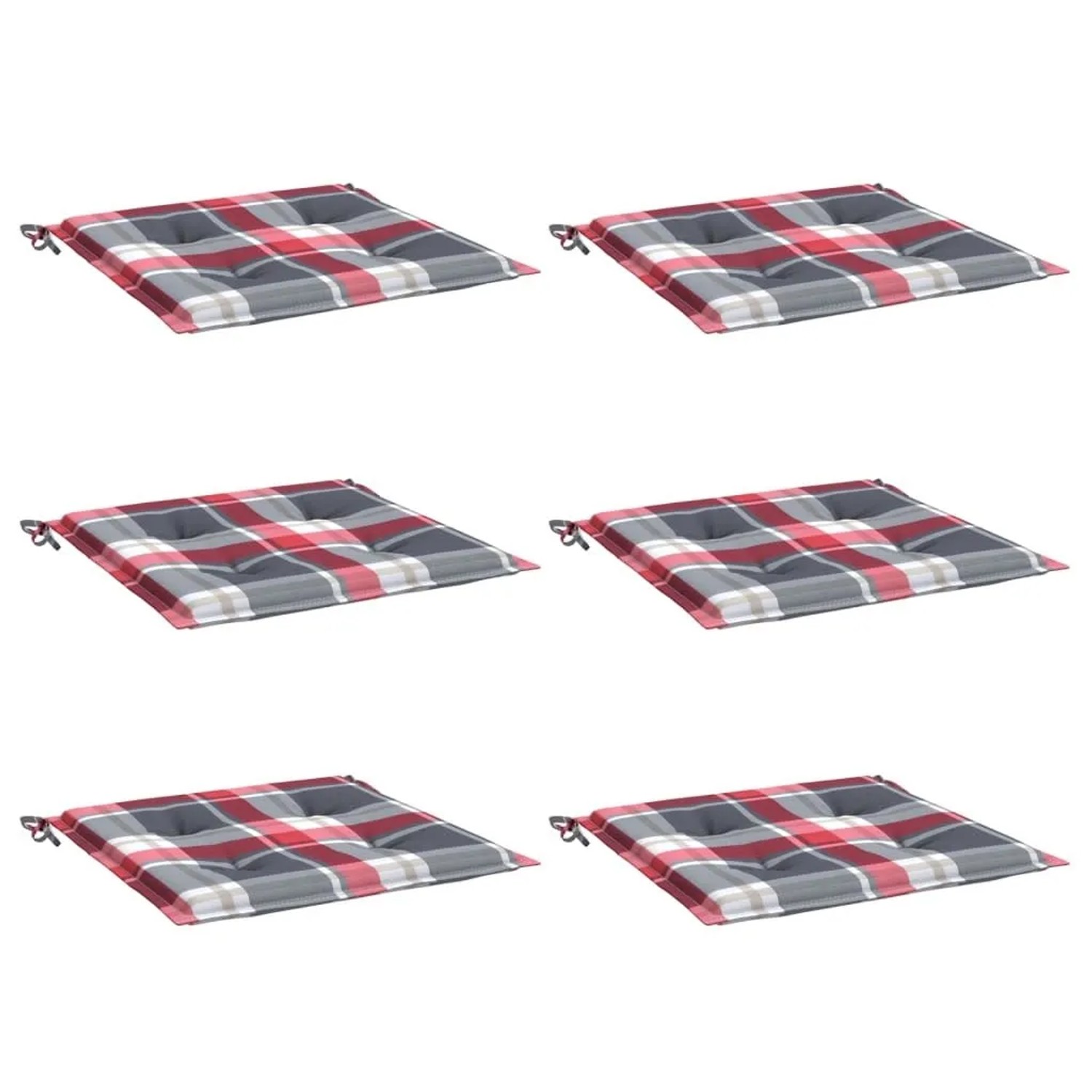 vidaXL Gartenstuhl-Kissen 6Stk Rot Karomuster 50x50x4cm Oxford-Gewebe 31407 günstig online kaufen