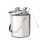 Relaxdays Eisbehälter Edelstahl Silber Doppelwandig Mit Deckel Mit Eiszange 17 cm x 15 cm x 15 cm