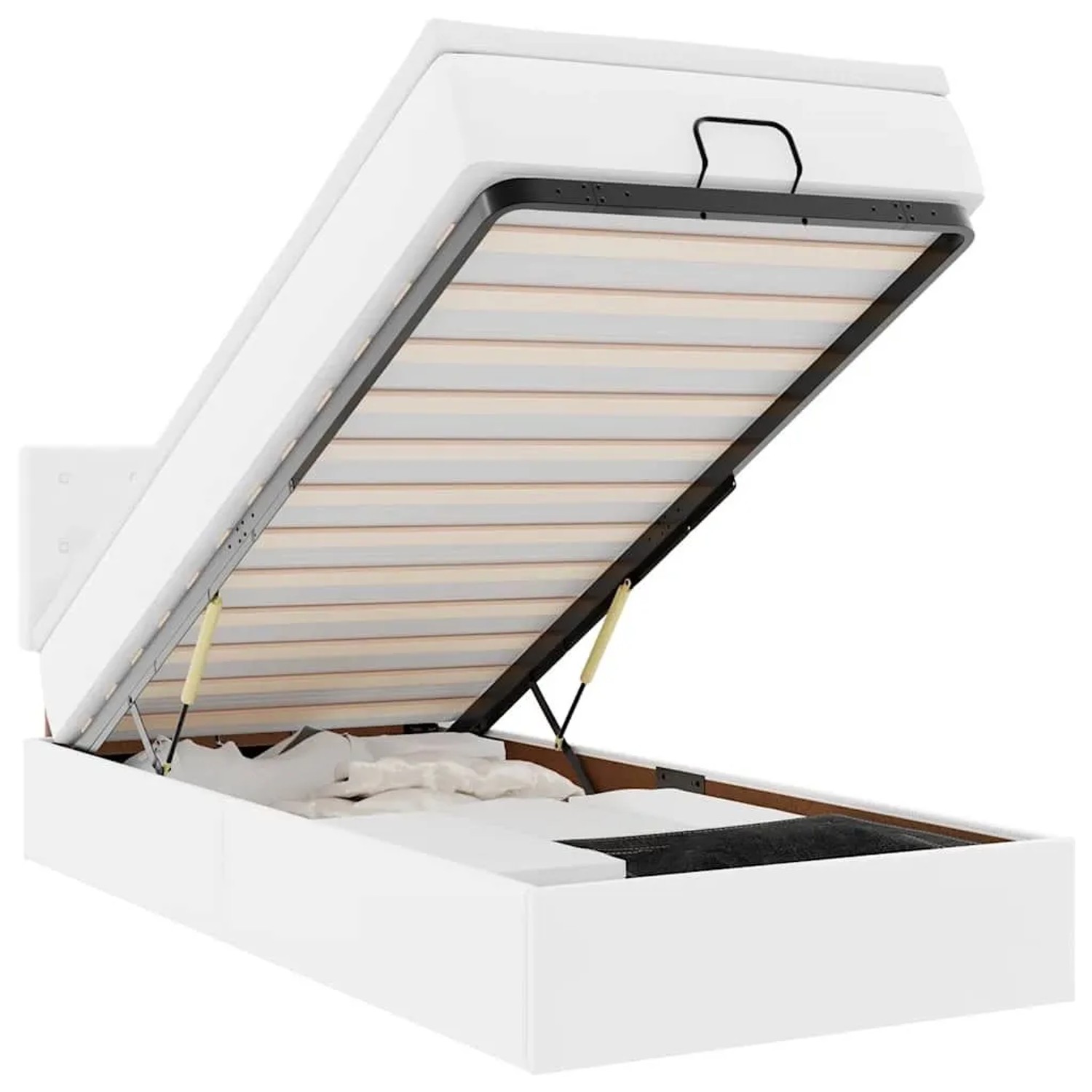 vidaXL Ottoman-Bett mit Matratze Weiß 80x200 cm Kunstleder 3311274